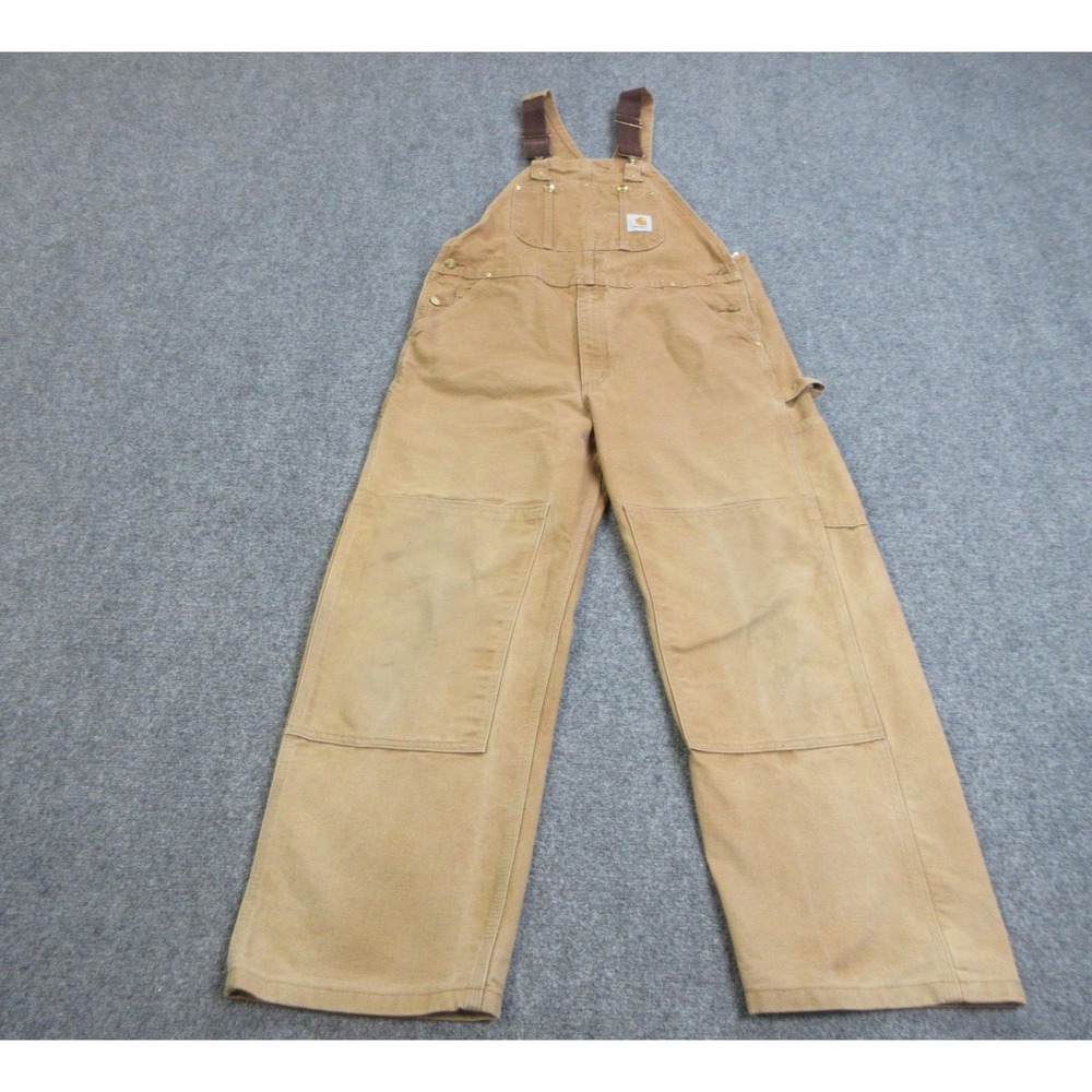 Carhartt Overalls‎ Mens 38x30 Brown R01 Duck Bib Workwear Double Knee Utility